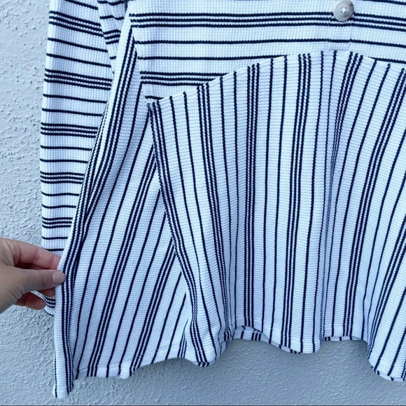 Anthropologie Maeve Striped Henley Peplum thermal Top Sz XS - Picture 5 of 8